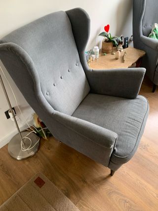 2 Butacas individuales gris de tela