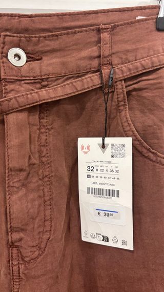 Pantalón fluido Zara terracota