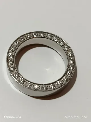 Anel de Aço Melano com Pedras