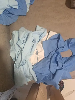 Traje de Flamenca Niña Azul y Blanco