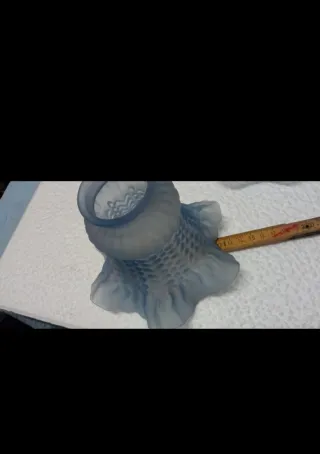 4 Coppette Vetro Smerlato Azzurro