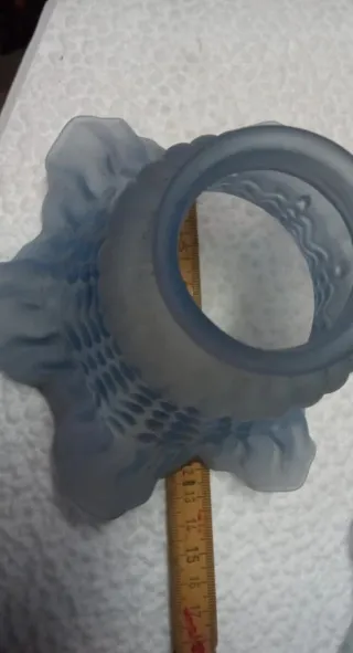 4 Coppette Vetro Smerlato Azzurro