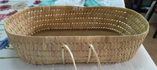 Moisés para bebé blanco y verde