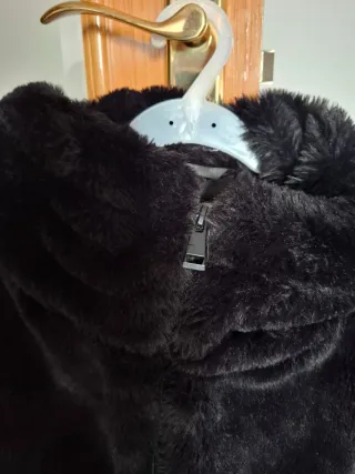 Chaqueta pelo negro mujer T.XS