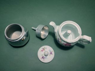 Caffettiera Vintage Ceramica Fiori x 6 tazze