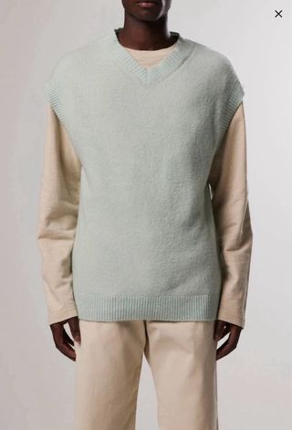 Camisola sem mangas NN07 verde - lã e alpaca