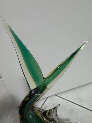 Soprammobile Pesce Vetro Verde Trasparente