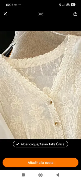 Blusa beige de encaje talla única