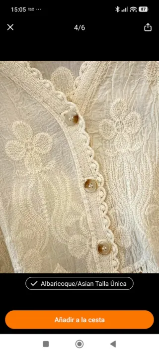 Blusa beige de encaje talla única