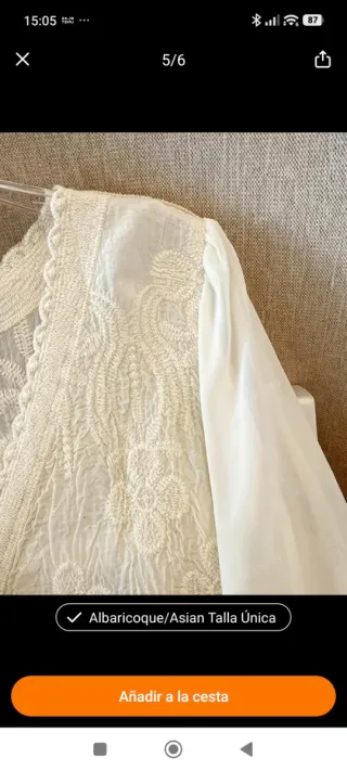 Blusa beige de encaje talla única