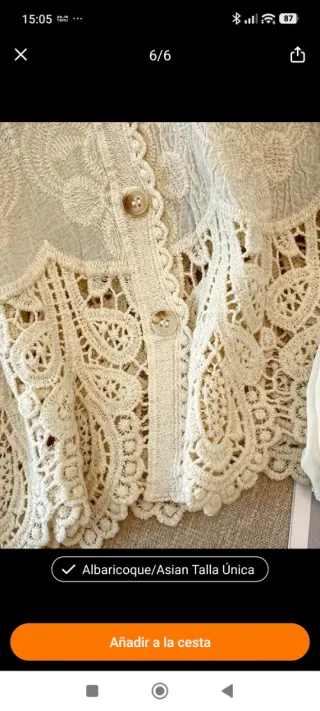 Blusa beige de encaje talla única