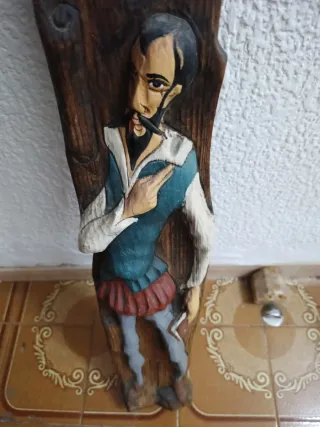 Quijote tallado en madera