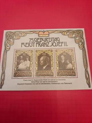 Hoja Sellos Liechtenstein 1981 75 Aniversario