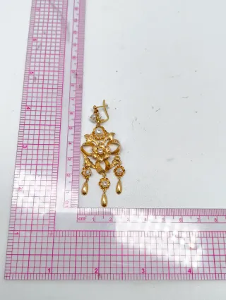 Pendientes Mantilla Oro 18kt con perlitas