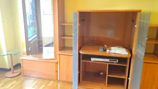 Mueble de salón madera y cristal