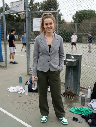 Chaqueta americana punto gris