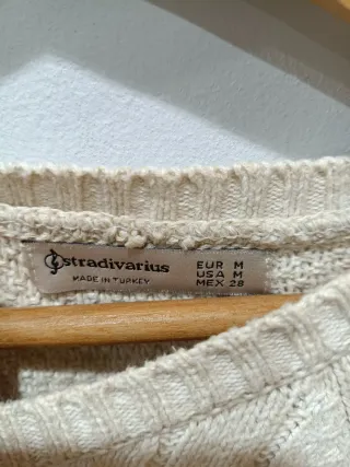 Jersey de punto trenzado beige