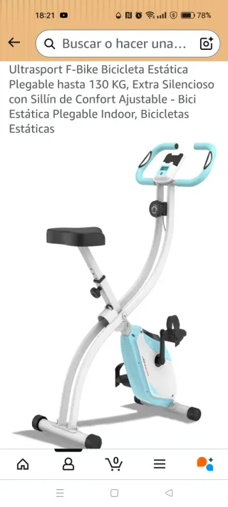 Bicicleta Estática Plegable Ultrasport F-Bike