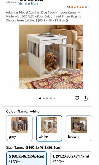 Caseta para perro pequeño blanca Perfecto estado