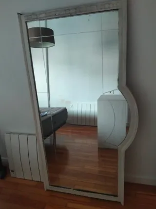 Espejo grande madera y cristal