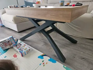 Mesa elevable y extensible eléctrica madera