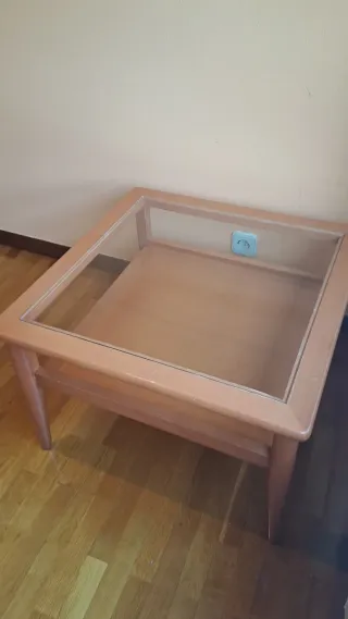 Mesa de centro madera y cristal