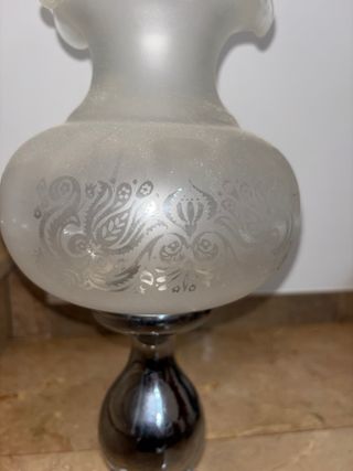 Lámpara de mesa retro cristal y metal