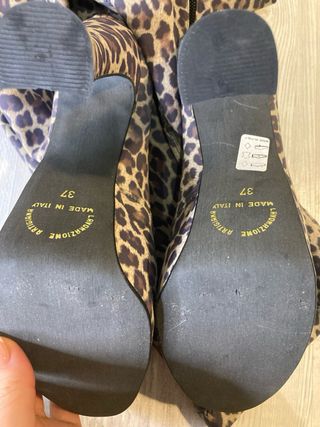 Stivali Plateau Leopardati Al Ginocchio Y2K