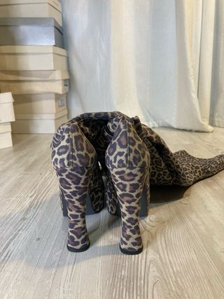 Stivali Plateau Leopardati Al Ginocchio Y2K