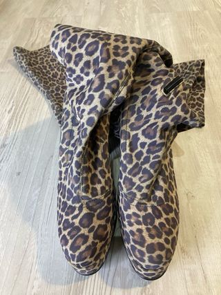 Stivali Plateau Leopardati Al Ginocchio Y2K