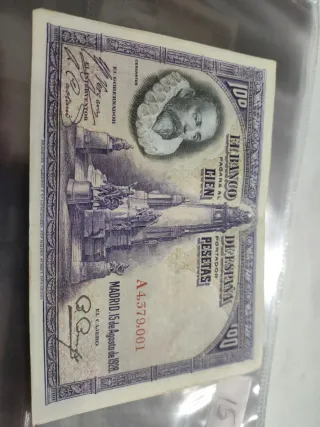 billetes 100 pesetas 1928 El Banco de España