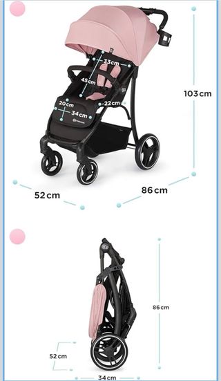 Silla de paseo ligera Kinderkraft rosa