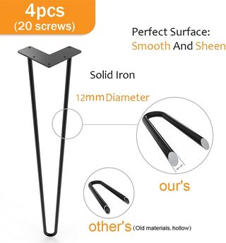 Patas de Mesa WINSOON Negro/Marrón Metal