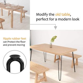 Patas de Mesa WINSOON Negro/Marrón Metal