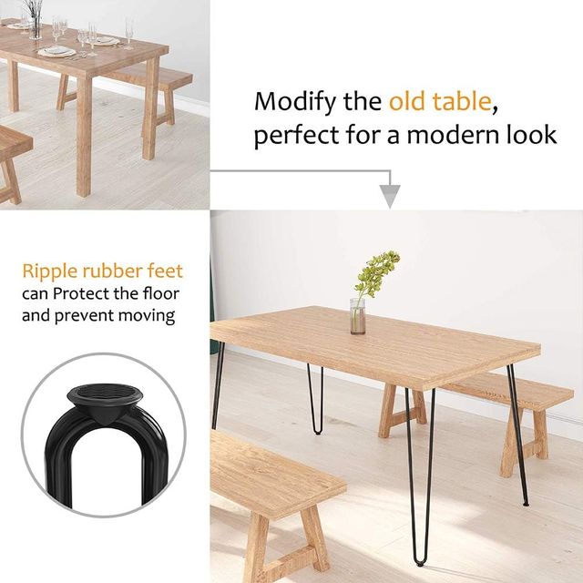 Patas de Mesa WINSOON Negro/Marrón Metal