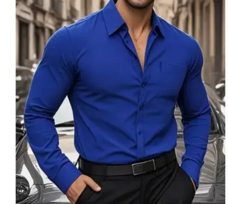 Camisa de vestir azul para hombre ay XXl y XXXL