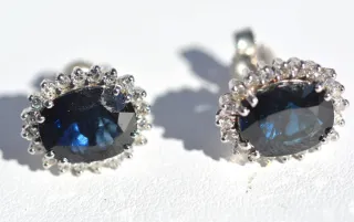 Orecchini Oro 18kt Zaffiri e Diamanti