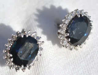 Orecchini Oro 18kt Zaffiri e Diamanti