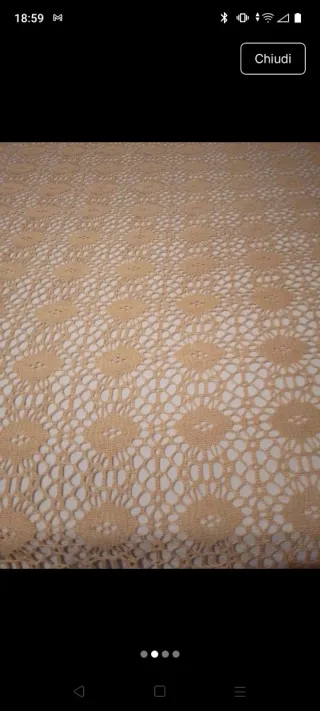 Coperta vintage in filet beige