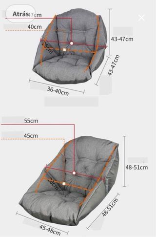 Cojín Silla Oficina/Casa Gris Nuevo
