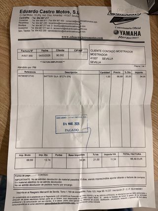 Batería Yamaha NMAX y XMAX 125