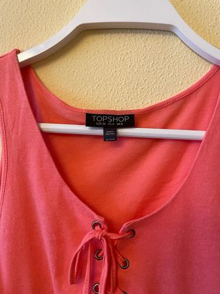 Topshop Camiseta Coral Talla S