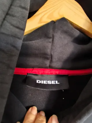 Sudadera Diesel Negra con Logo, oversize