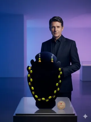 Collar y Pendientes macramé  piedra Peridoto