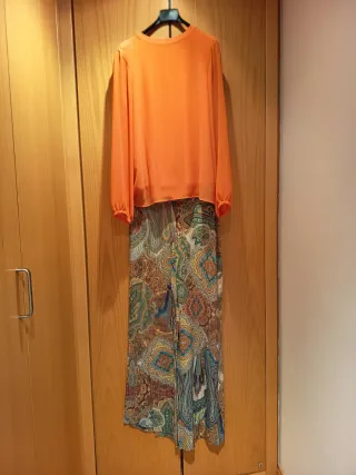 Blusa fluida Zara Talla Única Naranja