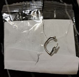 Pendiente plata ley 925 sin perforación