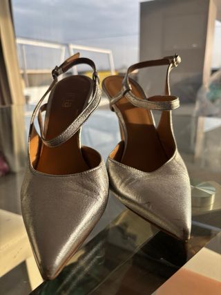 Scarpe con tacco argento