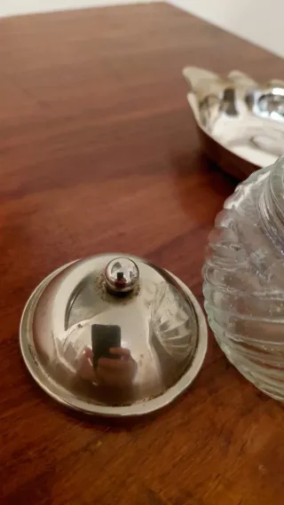 Zuccheriera Cigno Vetro e Metallo