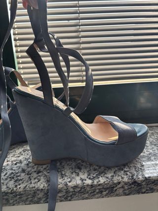 Zeppe camoscio jeans