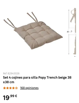 Cojín para silla de tela gris